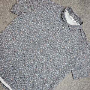Tori Richard Polo Shirt Mens 2XL Multi Geo Golf Performance Surfboards Beach